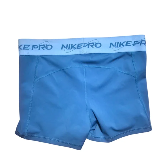 Nike Pro 3” Training Shorts Blue Size LargeGraphic Logo